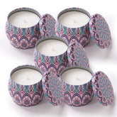 Andme Scented Candles for Home(Pack of 5), Diwali Decoration Items for Home Decor, Christmas New Year Gift Items, Birthday Gift, Lavender Fragrance(120 GMS Each)